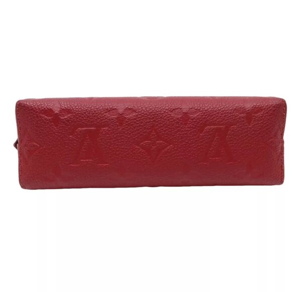 LOUIS VUITTON Pochette Cosmetic Pouch Red Leather - Picture 8 of 12